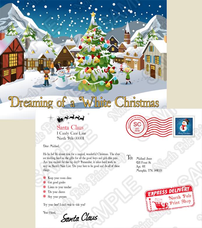 Santa's Postcard No. 4. Move your mouse over the image to highlight personalizations.